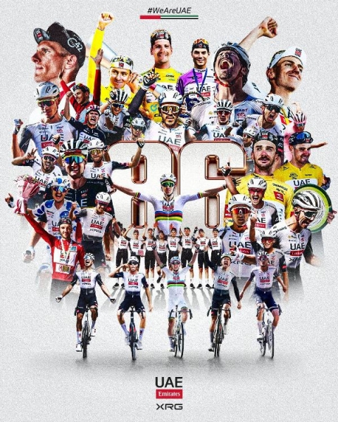 86 побед в сезоне — исторический рекорд команды UAE Team Emirates XRG