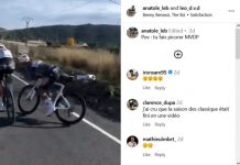 Матье ван дер Пул едва не упал, приняв вызов любителя в спринте на тренировке