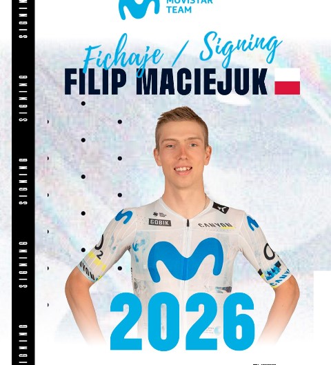 26-летний польский гонщик Филипп Мацейюк подписал контракт с командой Movistar